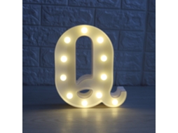 Luminária Led com o Número Q para Decoração de Casamentos, Aniversários, Festas de Natal e Casa BRILVIBERA