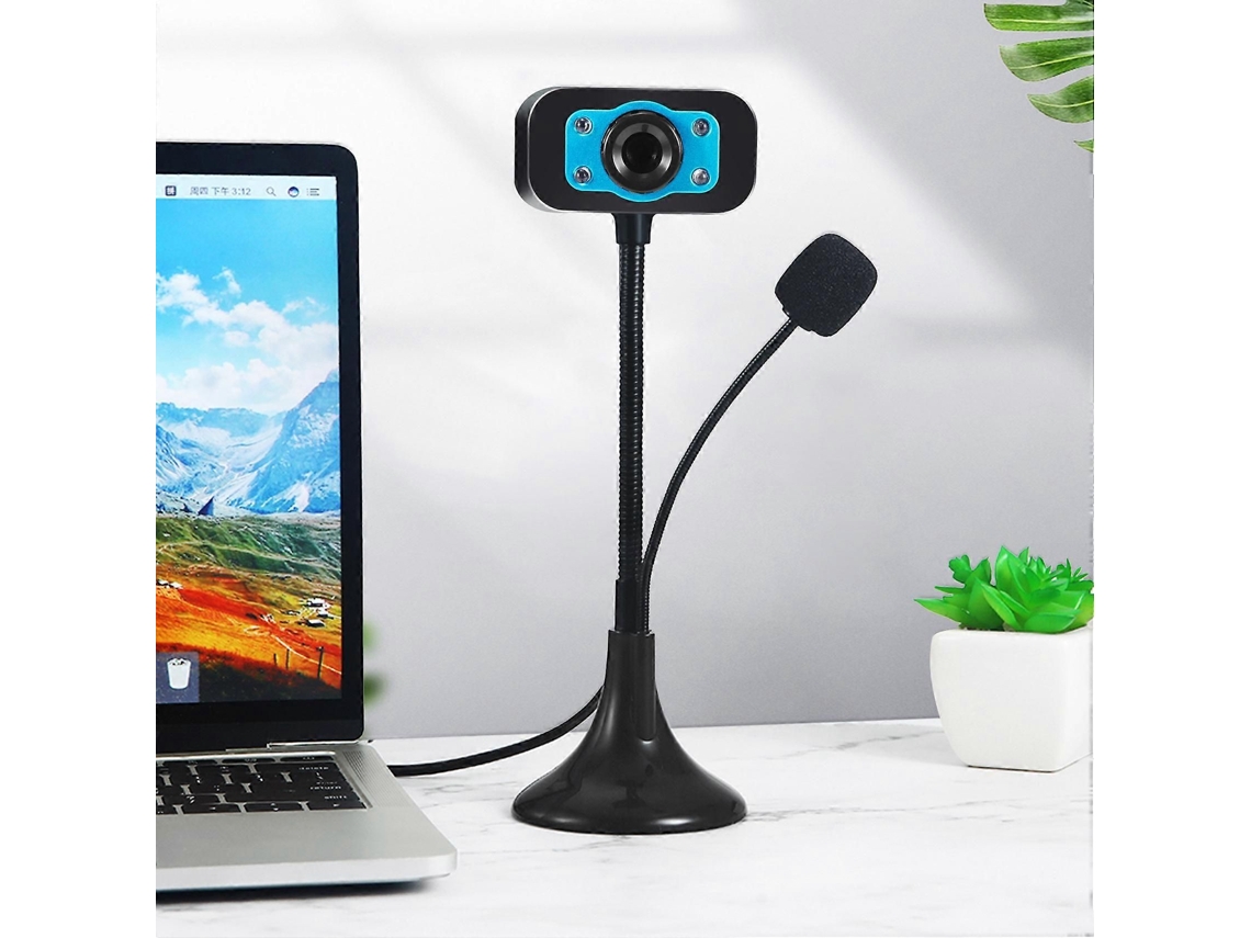 Webcam Usb Hd Com 4 Leds E Microfone Para Desktop, Notebook E Pc