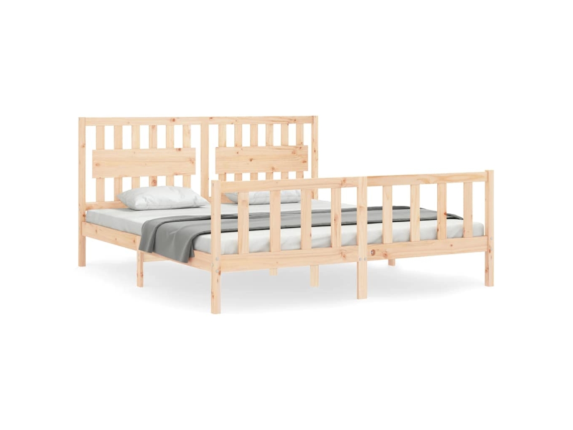 Estrutura de Cama Super King Size com Cabeceira Madeira Maciça MAISON EXCLUSIVE (sem dimensões)