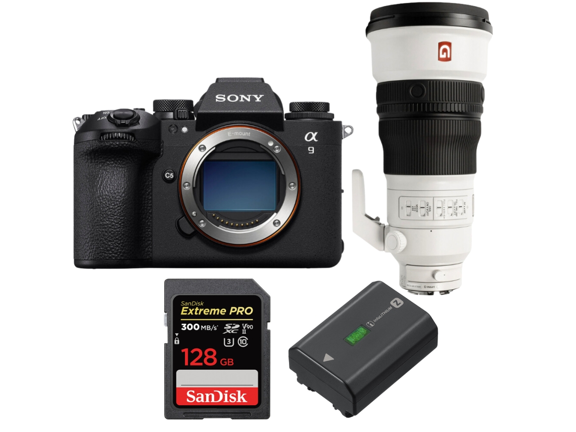 A9 Iii + Fe 300mm F/2.8 Gm Oss + 1 Sandisk 128gb Uhs ii 300mb/s + 1 Sony Np fz100 + Ebook “20 Dicas para Fotos Que Impressionam” SONY