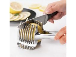Suporte Para Fatiador De Tomate E Limão, Fatiador Redondo Para Frutas, Cebola E Outros Alimentos, Com Guia De Corte E Pinça Cabo