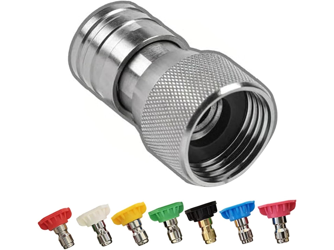 Bocal De Alta Pressão 7 Em 1 Com Adaptador Ajustável Aço Inoxidável