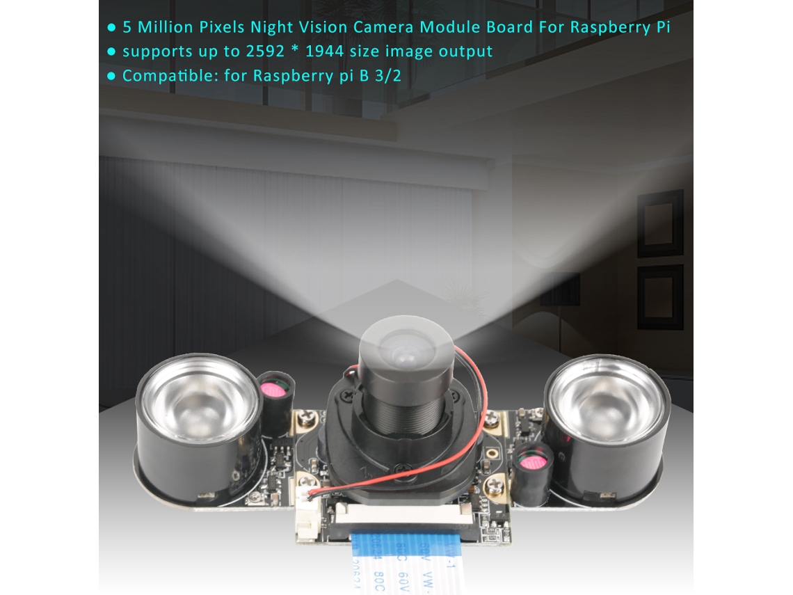 Laxiscreed Câmara Raspberry Pi 5mp Com Visão Noturna Ir E Interruptor Ir Cut