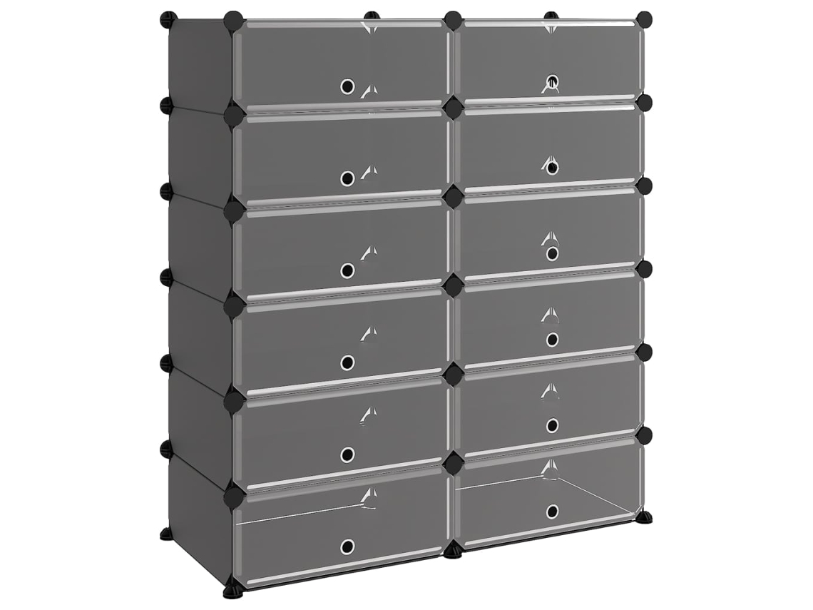 Shoe Rack, Shoe Racks Vidaxl Preto Polipropileno (94.5 X 36.5 X 106 Cm)