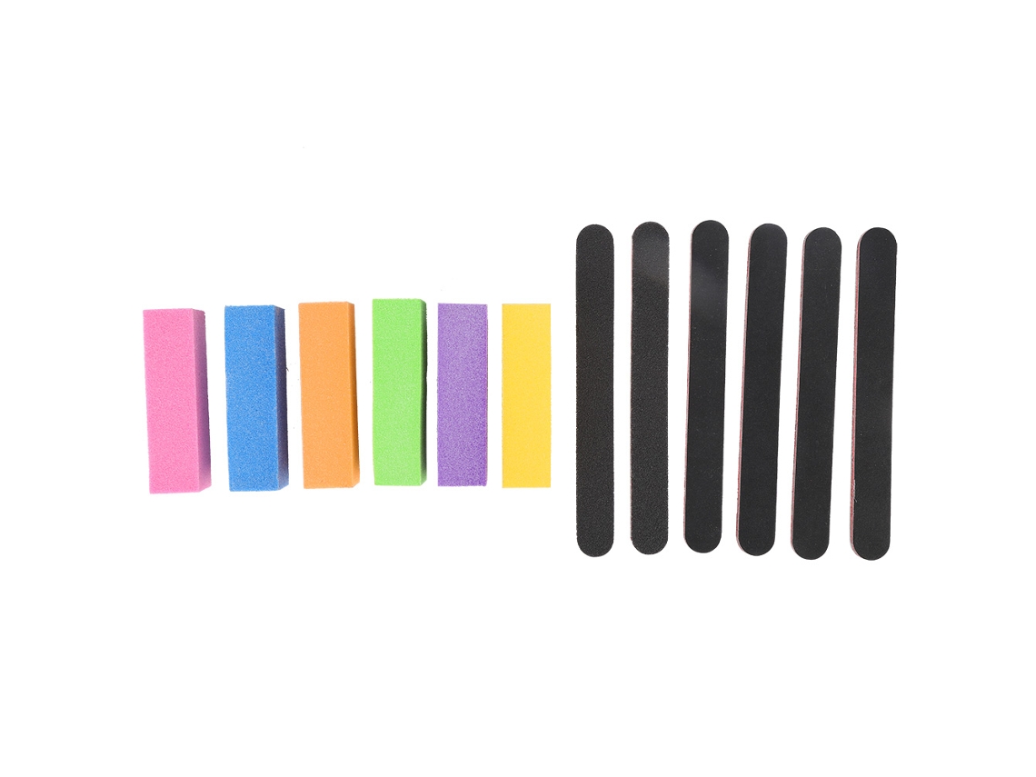 12pcs Kit De Lixas De Unhas Profissionais Com Buffer Para Manicure E Pedicure Em Casa Ou Salão