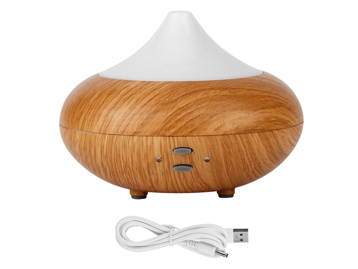 Umidificador Led Portátil 3 Em 1 Com Função De Aromatizador Para Casa E Escritório (grã De Madeira Claro)
