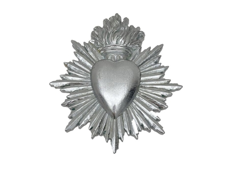 Grande Ex Voto Decoração De Parede Prata 15.4x17.3 Cm Opjet