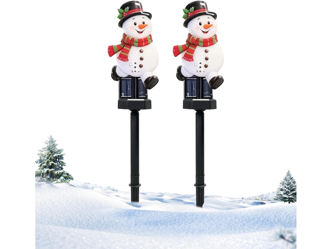 Conjunto De 2 Luzes De Natal Para Exterior Em Formato De Boneco De