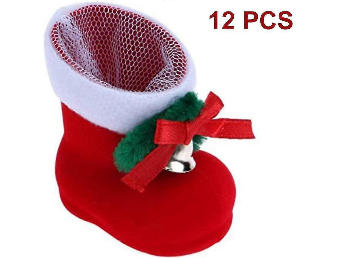 12 Peças De Decoração De Natal Em Formato De Gota, Meia De Papai Noel, Bota De Doces Olysi Shop