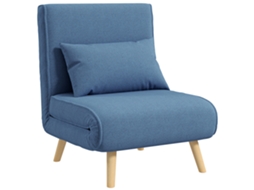 Poltrona 3 em 1, Sofá com Encosto de 5 Posições, Tecido, Azul S/MARCA