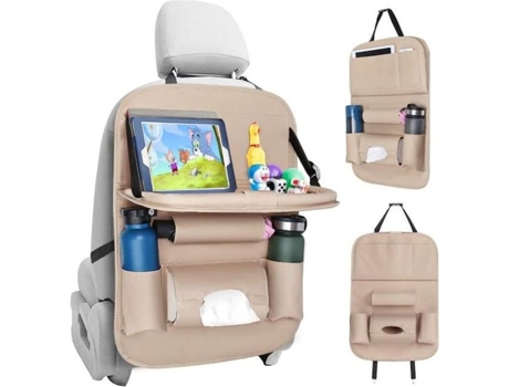 Organizador de Carro Kick Mats Protetor de Banco Traseiro de Couro com Suporte para Tablet Organizador Dobrável À Prova D'Água VOLY