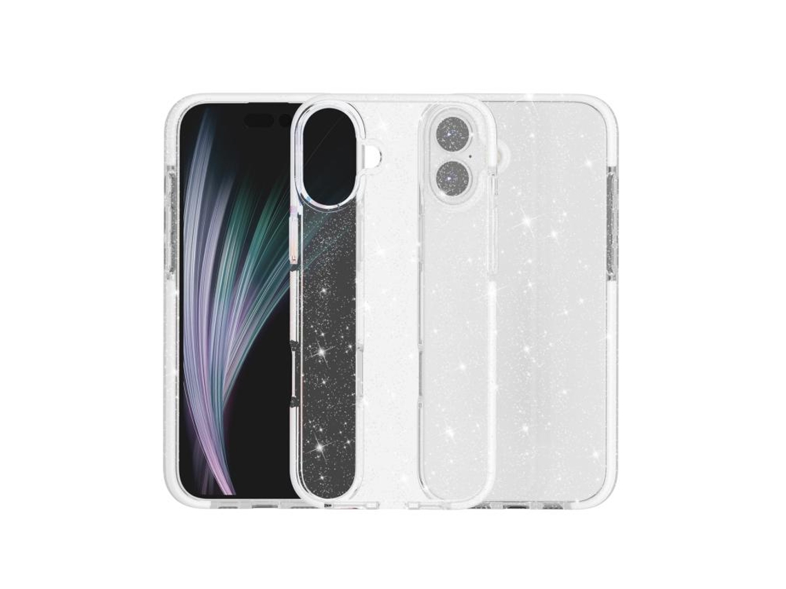 Capa Para Iphone 17 - Tpu Transparente Com Glitter Em Dois Tons Tpe - Proteção Completa
