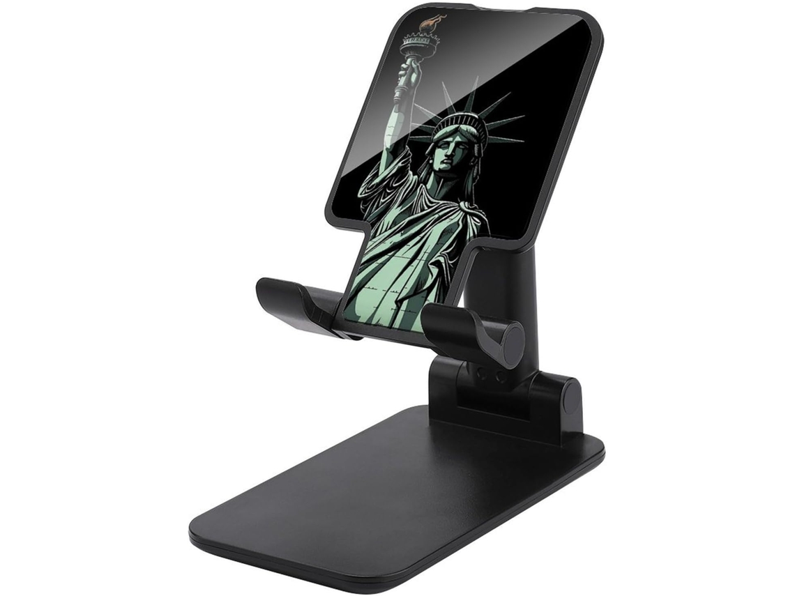 Suporte Dobrável Para Celular Com Design Da Estátua Liberdade De Mesa Base Antiderrapante Compatível Todos Os Modelos