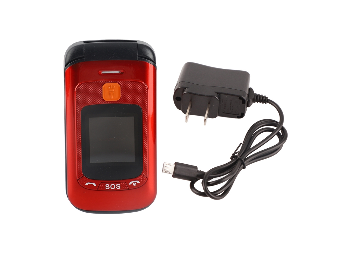 Mali telefone Móvel Flip com Tela Touch e Assistência por Voz, Tela Interna 2.4 Polegadas, Bateria 2800mah, Dual Sim