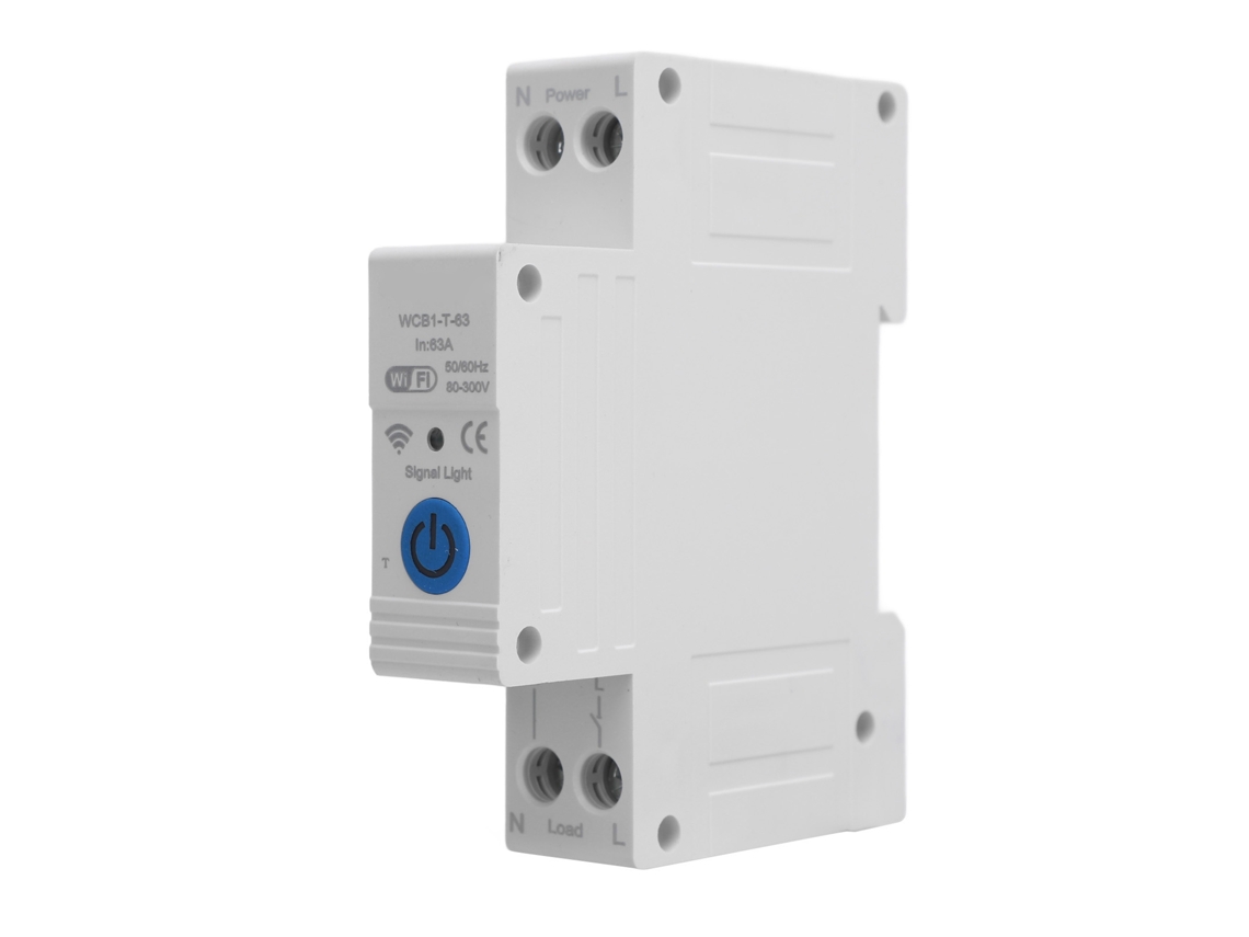Disjuntor Wifi com Controle Remoto Via App Tuya, Interruptor com Temporizador, Trilho Din, Ac230v 63a