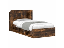 Vidaxl Estrutura De Cama Com Armazenamento Carvalho Fumado 80 X 200 Cm