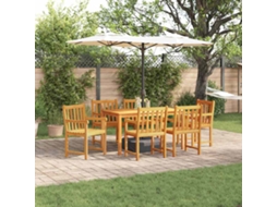 Vidaxl Conjunto De Jantar Para Jardim 7 Pcs Castanho