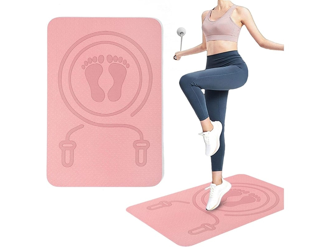 Tapete De Pular Corda 40x60cm Anti-derrapante, Tapete De Yoga Tpe 8mm Com Absorção De Impacto Para Fitness