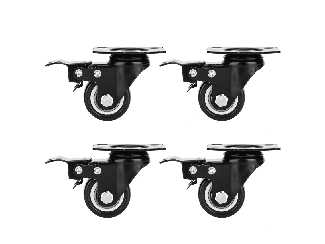 Primerox 4pcs Rodas de Rolamento Universal com Freio Silencioso para Móveis Acessórios de Substituição