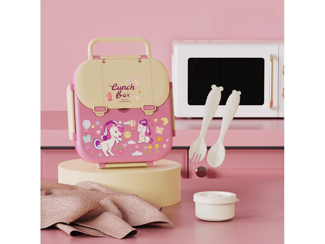 Lancheira Infantil Livre De Bpa Para Micro-ondas Rosa Panoona