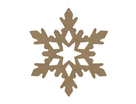 Floco de neve em madeira MDF para decorar - 10 cm Gomille