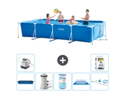 Intex Piscina Com Estrutura Retangular - 450x220x84 Cm - 8-peças S30270