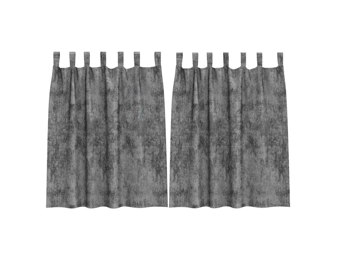 Maison Exclusive - Cortinas De Veludo 2 Unid. Cinzeto 140 X 140 Cm Veludo
