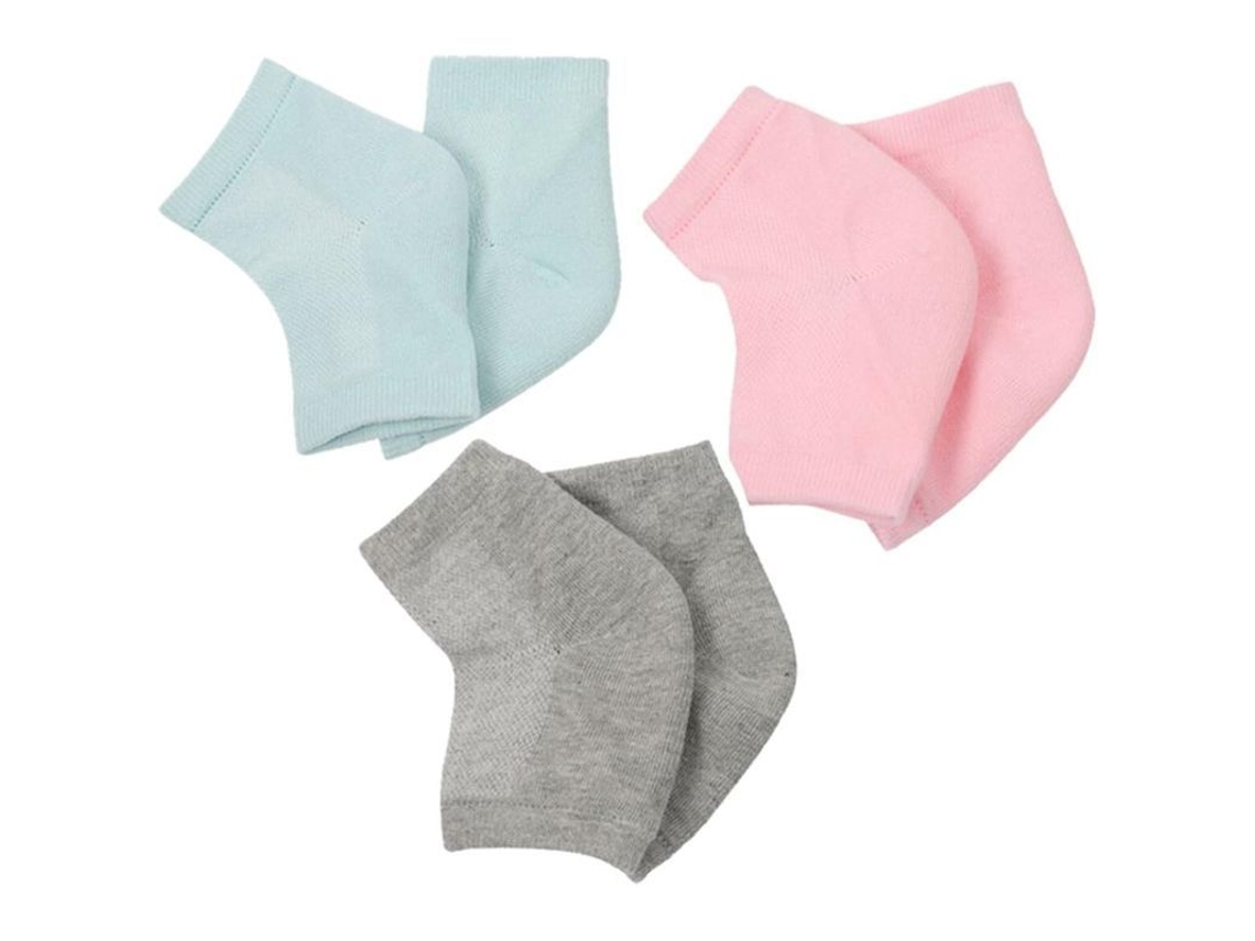2026-calcetines Hidratantes De Gel Linjou, 3 Pares, Rosa+gris+azul Cian, Alivio Para Talones, Sin Punta, Unisex