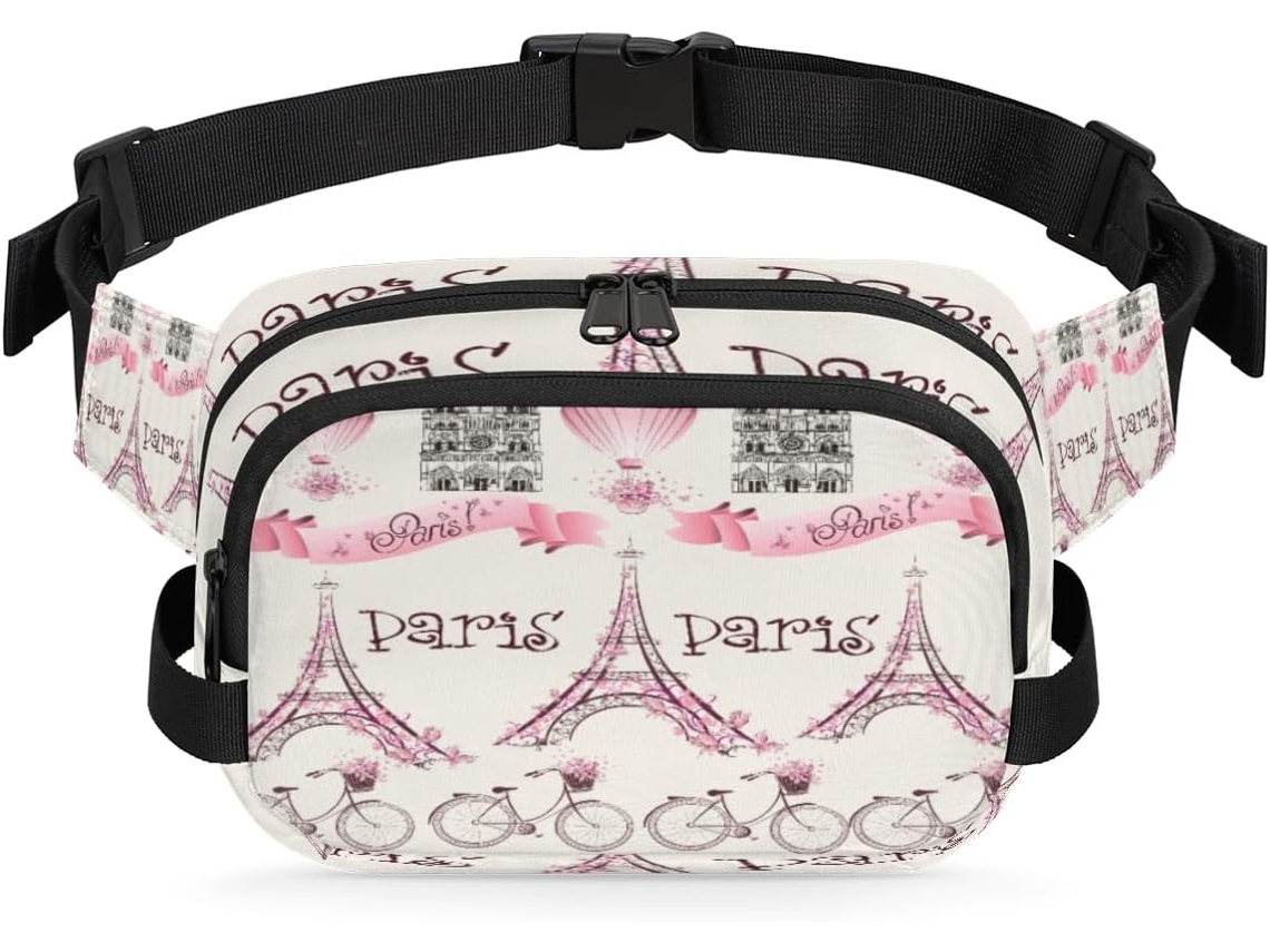 Pochete Romântica com Tema Parisiense para Mulheres 22 8 X 6 3 X 15 5 Cm Design Diy Pa Impermeável de Alta Qua