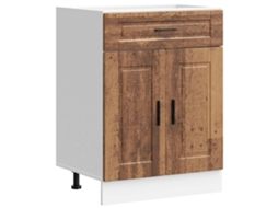 Kitchen Base Cabinet, Kitchen Base Cabinets Vidaxl Marrom Madeira Processada (n/a)