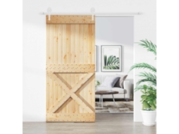 Vidaxl Porta Deslizante 95 X 210 Cm Natural E Branco