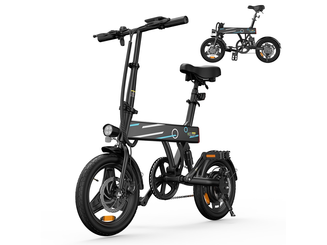 Bicicleta Elétrica Iscooter EB1 14'', 36V 350W, Dobrável, 30-40km Autonomia, Carga 150kg