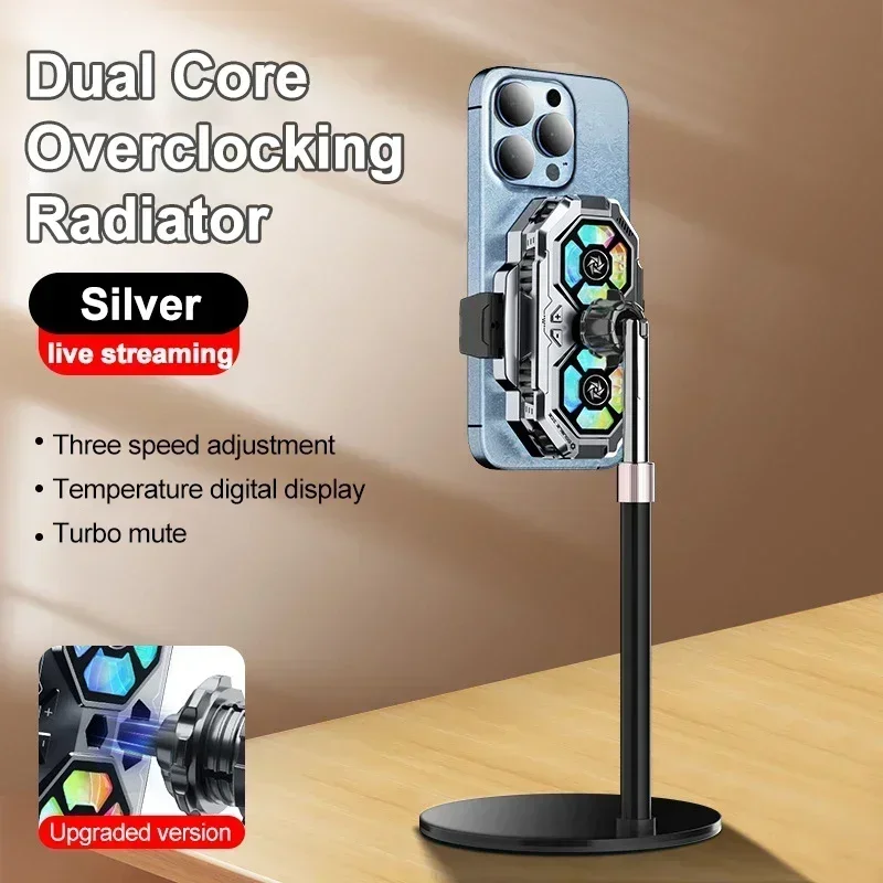 (prateado Com Suporte) Dissipador De Calor Para Tela Digital Led De Celular