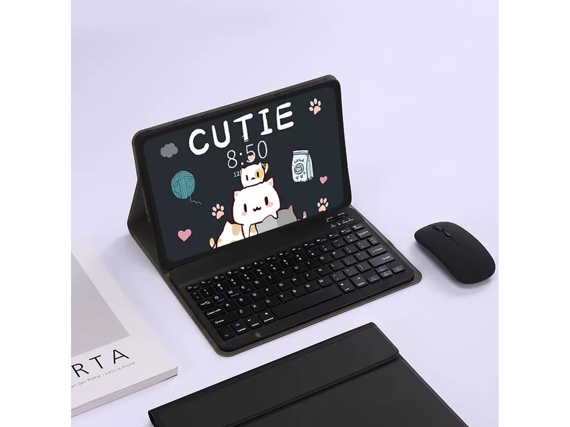 Capa Com Teclado Para Lenovo Idea Tab Pro 12.7 Polegadas 2025, Com Touchpad Destacável Cor Preta, Para Estudo Elysve