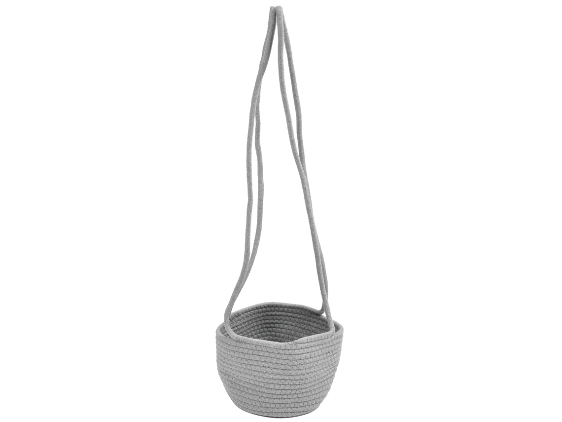 Cesto Pendente de Algodão e Juta para Plantas Durável Ajustável Decorativo para Casa S/MARCA