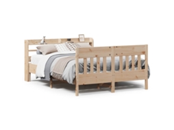 Bed Frame, Bed Frames Vidaxl Marrom Madeira De Pinho (160 X 200 Cm)