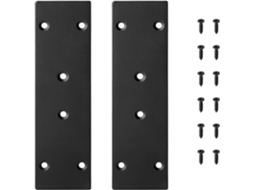 Cantoneira De Aço Inoxidável Com Furos Montagem, Acessórios De Fixação Para Placas Madeira Preto L165mm 2 Peças