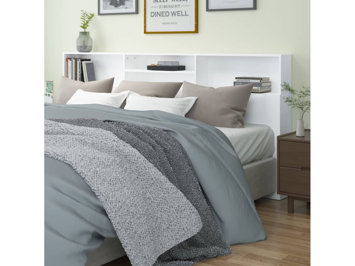 Cama com Cabeceira Branco (220x19x103.5cm)