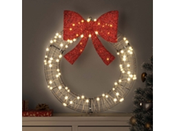 Vidaxl Guirlanda 60 Led Branco Quente 75 X 75 X 8 Cm Vime