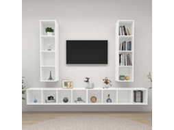 Vidaxl Armários De Parede Para Tv 4 Pcs Derivados De Madeira Branco