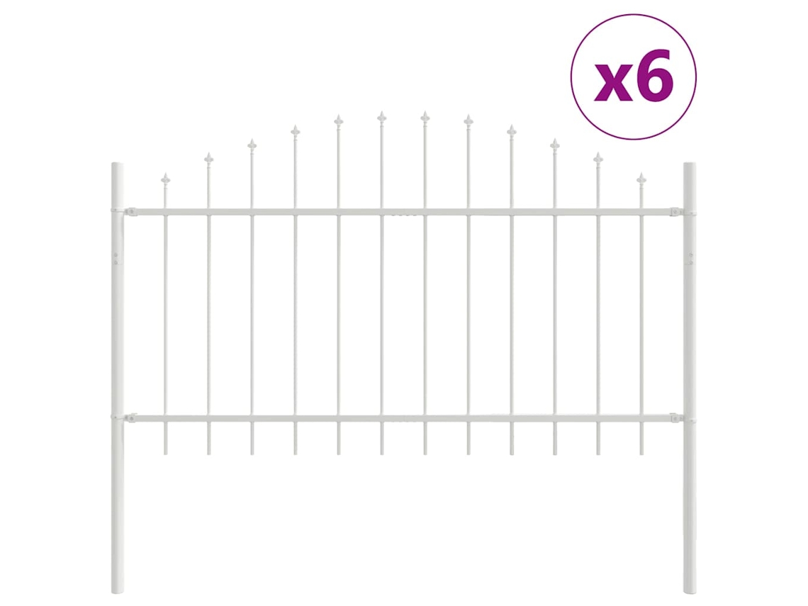 Conjunto 6 Barreira De Jardim Vidaxl Branco Aço Revestido A Pó (170 X 140 Cm)