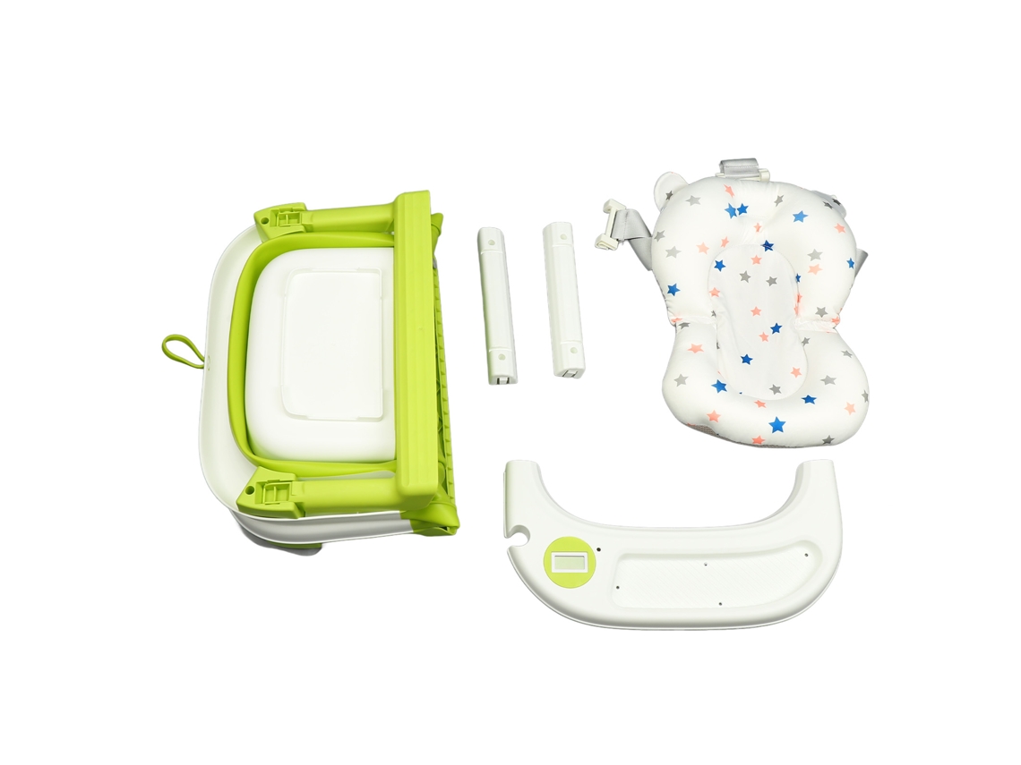 Baño Plegable Para Bebés Y Niños Pequeños Con Sensor De Temperatura Color Verde