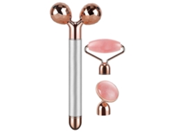 Rodillo de Jade Elétrico 3 em 1 Facial 3d Y Masajeador Facial, Quartzo Rosa GOKOCO