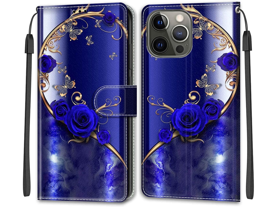 Capa com Cordão Ros para iPhone 13 Pro HONGWE. Anti-Choque Magnética com Porta-Cartões