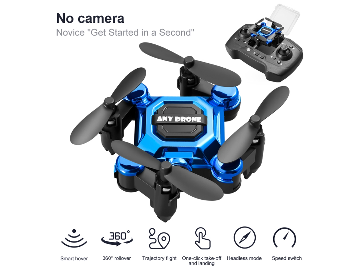 Mini Drone Bestvite Dobrável, Aeronave Portátil De Altitude Fixa Para Crianças (2 Baterias Duração Da Bateria 10 Min Azul)