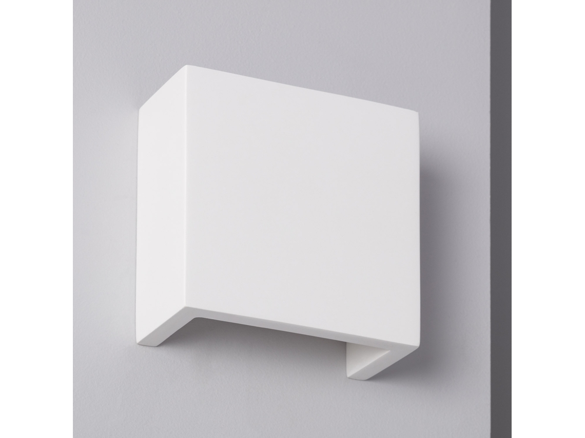 Aplique De Parede Led De 7 W, Em Gesso, Com Iluminação Dupla Face, Cor Esmeralda Branco