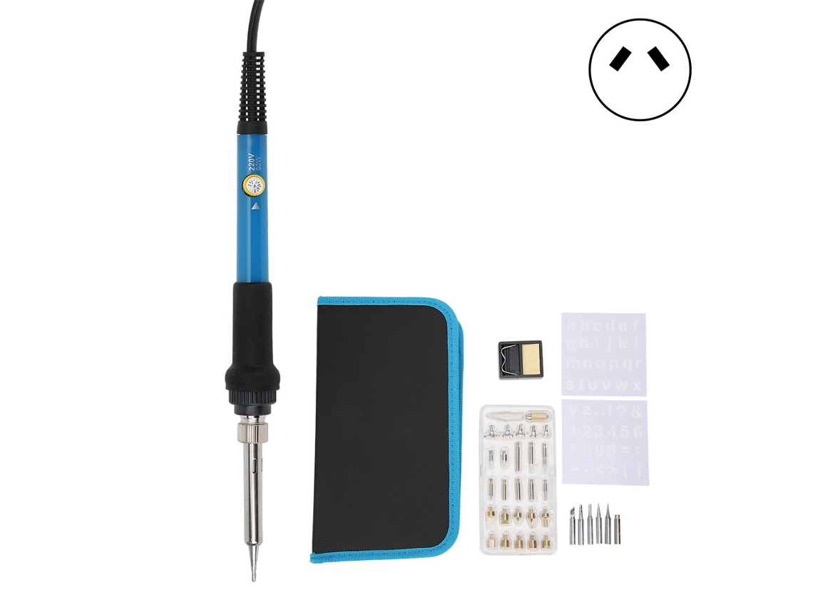 Conjunto de Soldador Elétrico de 60w com Ponta para Madeira e Pirografia | S/MARCA