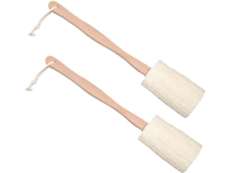 Escova Esfoliante Para As Costas, Ideal Para Esfoliação Corporal E Massagem No Banho Bucha Vegetal Com Cabo Longo De