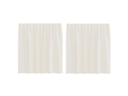 Cortinas de Voile com Bolsos para Varão 2 Pcs Creme MAISON EXCLUSIVE
