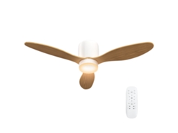 Ventilador De Teto Com Iluminação E Controle Remoto, Ventilador De 115 Cm Com Luminária Led. Motor Dc Reversível. Natureza